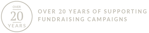 20 Years of Supporting Fundraising Campaigns Logo